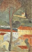 Amedeo Modigliani Landscape at Cagnes (mk39) USA oil painting artist